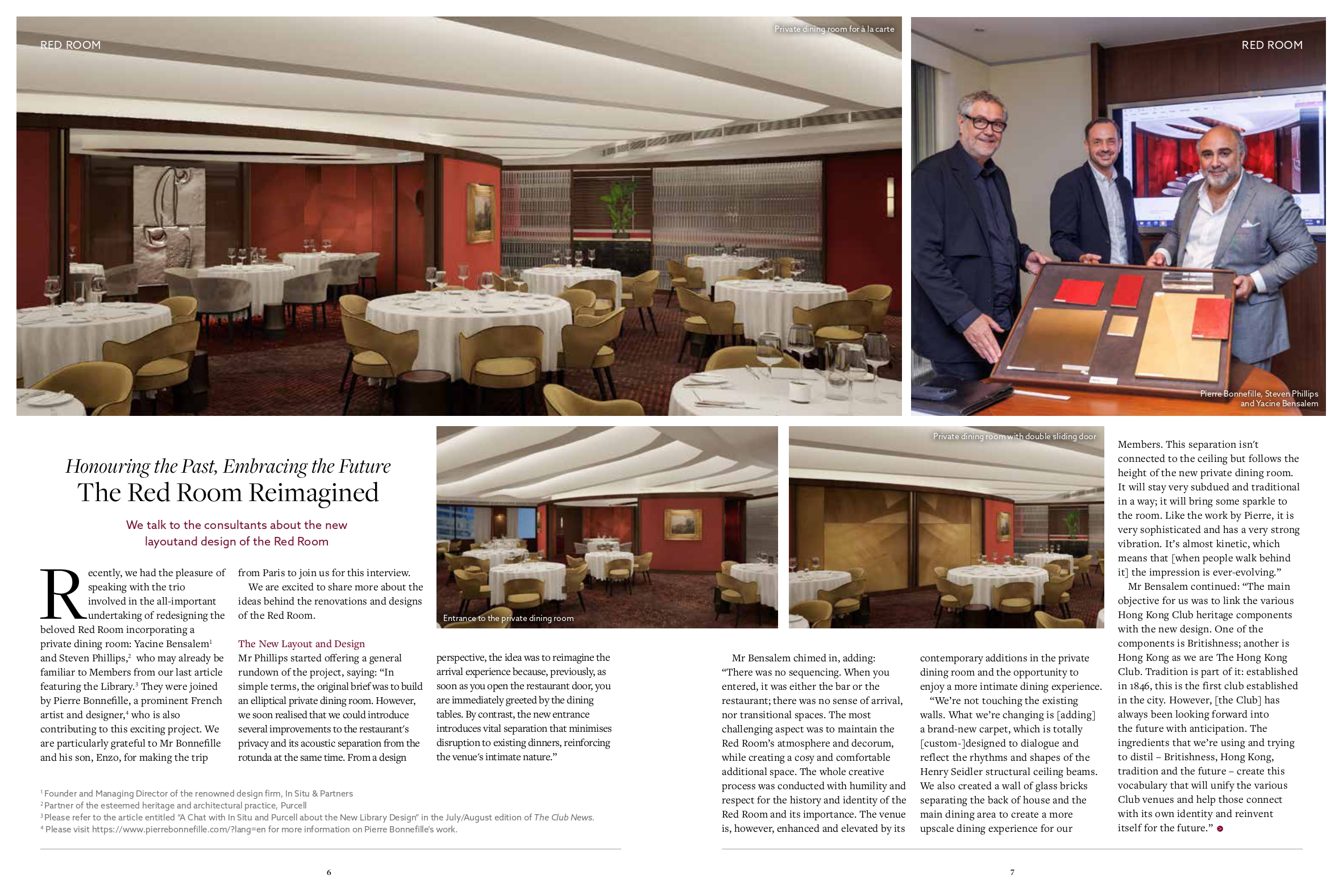 Article in the "Club News" about The Red Room at the Hong Kong Club